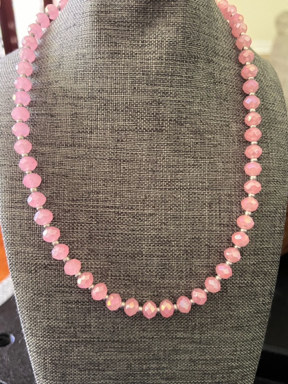 Pink Faceted Bead Necklace - Women's Jewelry
